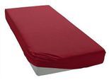 Spannbettlaken BELLANA "bellana Luxuszwirn mit Elasthan, Jersey 175 g/m², faltenfrei", rot (rubin), 1 Stk., Jersey, 180x200 180x210 180x220 190x200 190x210 190x220 200x200 200x210 200x220 35cm, Jersey, Obermaterial: 97% Baumwolle, 3% Elasthan, Bettlaken, Spannbettlaken, gezwirnte Baumwolle mit Elasthan, bis 35cm Matratzenhöhe, bügelfrei