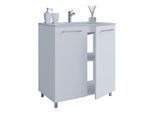 Waschtisch VCM "2-tlg. Stand Waschplatz Waschtisch Badinos Drehtür", weiß, B:60cm T:46cm, Waschtische, Waschtisch