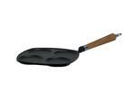 Bratpfanne RONNEBY BRUK "Maestro Eierpfanne, 25 x 25 cm, mit Holzgriff", schwarz, mit eichenholzgriff, B:25cm H:7cm L:52cm, Pfannen, Bratpfanne