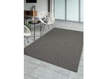 Teppich THE CARPET "Mistra", grau (anthrazit), B:80cm H:10mm L:150cm, Polypropylen, Teppiche, Teppich, moderner robuster In und Outdoor Teppich