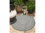 Teppich THE CARPET "Mistra", grau, H:1mm Ø:120cm, Polypropylen, Teppiche, Teppich