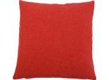 Dekokissen GÖZZE "Milano", rot (karminrot, unifarben), B:50cm L:50cm, Polyester, Dekokissen_Sitzkissen_Kissenhüllen, mit Reißverschluss, Kissenhüle ohne Füllung, 2 Stück