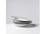 Pastateller GIPFELSTÜCK "Teller Set, Tiefer See", grau, weiß, Ø:27cm, Steinzeug, Speiseteller, Scandi-Style, glänzende Reaktivglasur, jedes Stück ein Unikat