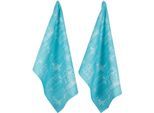 Geschirrtuch PAD "CULTURE", blau, B:50cm H:1cm L:70cm, 100% Baumwolle, Geschirrtücher, Geschirrtuch, 100% Baumwolle, 50x70 cm