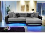 Ecksofa JOCKENHÖFER GRUPPE "Laredo L-Form, B: 322 cm", schwarz (schwarz, grau), B:322cm H:88cm T:120cm, Kunstleder Softlux / Luxus-Microfaser ( 100% Polyester);Luxus-Microfaser (100% Polyester), Sofas, Ecksofa, mit RGB-LED-Beleuchtung, Soundsystem & Zierkissen