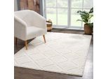 Hochflor-Teppich CARPET CITY "Focus 2997", beige (creme), B:200cm H:20mm L:290cm, Polypropylen, Teppiche, Läufer, Boho, Hochtief-Muster/ 3D-Effekt, für Wohnzimmer, Schlafzimmer