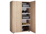 Schuhschrank VCM "XL Holz Großer Schuhschrank Schuhkommode Lona 5", braun (sonoma, eiche), B:70cm T:39cm, Obermaterial: 100% Holz Wood., Schränke, Schuhschrank