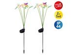 LED Solarleuchte NÄVE "Mariposa", bunt, H:70cm, Leuchten, 2er-Set Dekoerdspieß, je 6 Schmetterlinge, je 6 LED, H: 70cm, bunt
