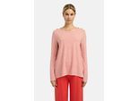 Langarmshirt MILANO ITALY, Damen, Gr. XS, rot, Single Jersey, Material: 75% Viskose, 20% Polyester, 5% Elasthan, gestreift, regular fit normal, Rundhals, eingesetzt gerader Abschluss, Shirts Langarmshirt, mit Seitenschlitze