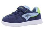 Sneaker KANGAROOS "K-LPI SWOOPZ EV", Mädchen, Gr. 24, blau (dk navy, lime), Synthetik, Schuhe Sneaker