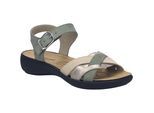 Sandale JOSEF SEIBEL "Ibiza 16, mint-multi", Damen, Gr. 40, grün (mint, multi), Obermaterial: 100% Rindsleder Leather cow., Schuhe Sandale