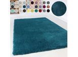 Hochflor-Teppich ESPRIT "Relaxx ESP-4150" Gr. 4, blau (türkis, petrol), B:160cm H:25mm L:230cm, Kunstfaser, Teppiche, Wohnzimmer, sehr große Farbauswahl, weicher dichter Hochflor