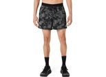 Laufshorts ASICS "FUJITRAIL ALL OVER PRINT 5IN SHORT", Herren, Gr. S, N-Gr, schwarz-weiß (performance schwarz, carbon, cream), Obermaterial: 100% Polyester, Hosen