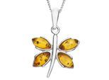 Kette mit Anhänger OSTSEE-SCHMUCK "Ostsee-Schmuck Kette mit Anhänger Schmetterling" Gr. 45, silber, Halsketten, Damen, 45cm, Silber 925 (Sterlingsilber), L: 42