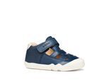 Lauflernschuh GEOX "B STEPPIEUP BOY", Baby, Gr. 24, navy, weiß, Leder, Schuhe Lauflernschuh, Babyschuh mit Klettverschluss, Größenschablone zum Download