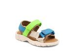 Sandale BISGAARD "nico Weite: normal", Jungen, Gr. 25, blau, grün, beige, Textil, Schuhe Sandale, Trekkingschuh, Badeschuh, Klettschuh, Größenschablone zum Download