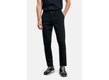 Stoffhose OLYMP "OLYMP Chino, modern fit", Herren, Gr. 32, Länge 34, schwarz (marine), 67% Baumwolle, 24% Lyocell, 7% Polyester, 2% Elasthan, Hosen Stoffhose