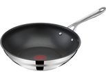 Wok TEFAL "Jamie Oliver E31019 Cook Smart", grau (edelstahl), B:29,4cm H:11,5cm L:49,1cm Ø:28cm, Pfannen, Wok, Antihaftversiegelung, Thermo-Signal, Induktion, Ø 28 cm