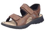 Sandale RIEKER, Herren, Gr. 46, braun, Lederimitat, Textil, Schuhe Sandale, Sommerschuh, Klettschuh, Outdoorsandale, in Trekking-Optik
