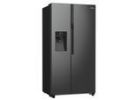 GORENJE Side-by-Side "NRR 9185 ES", Energieeffizienz: E, silber (schwarz), B:91,5cm H:178,6cm T:69,8cm, Kühlschränke, Wasser-/Eisspender, Side-by-Side