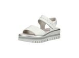 Plateausandaletten GABOR "Gabor Sandalen Glattleder", Damen, Gr. 38, weiß, Glattleder, Schuhe