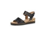 Plateausandaletten GABOR "Plateau Sandale", Damen, Gr. 37,5, schwarz, Schuhe