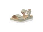Riemchensandale REMONTE "Remonte Sandalen Leder", Damen, Gr. 39, grün, Leder, Schuhe Riemchensandale