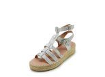 Sandale FINDLAY "TILIA", Damen, Gr. 39, silberfarben, Lederimitat, Schuhe Sandale, im funkelnden Design