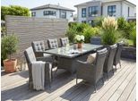 Garten-Essgruppe KONIFERA "Korfu", grau (dunkelgrau), Polyrattan, Stahl, Sitzmöbel-Sets, Polyrattan, Stahl, Ablagefläche unter der Tischplatte, Dunkelgrau, Topseller