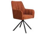 Carryhome Armlehnstuhl, Orange, Metall, Textil, konisch, Rundrohr, 58x91x65 cm, Sitzfläche 360° drehbar, Esszimmer, Stühle, Esszimmerstühle, Armlehnenstühle