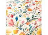 Baumwoll-Canvas Blumen „Doreen“, weiß-color