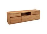 Voleo Lowboard, Kernbuche, Kunststoff, Kernbuche, massiv, 2 Schublade(n) Schubladen, 194x58x50 cm, Beimöbel erhältlich, stehend, Wohnzimmer, Wohnwände, Lowboards, Lowboards stehend
