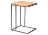 Beistelltisch, Eiche, Edelstahl, Holz, Metall, Wildeiche, massiv, rechteckig, eckig, 43x62x38 cm, Wohnzimmer, Wohnzimmertische, Beistelltische, Beistelltische Metall