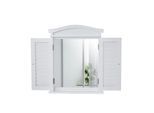 Wandspiegel Spiegelfenster mit Fensterläden 53x42x5cm ~ weiß lackiert