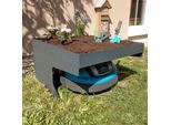 Mähroboter-Garage mit Pflanzkasten MCW-G60, Dach Unterstand für Rasenmäher, Metall 37x60x70cm ~ anthrazit