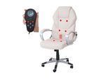 Massage-Bürostuhl MCW-A69, Drehstuhl Chefsessel, Heizfunktion Massagefunktion Kunstleder ~ creme