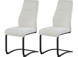 Esszimmerstuhl HOME AFFAIRE "VERNON, 2er Set, mit Metallgestell in matt schwarz", schwarz matt, pulverbeschichtet, creme, B:43cm H:98cm T:59cm, Metall, Polyester, Stühle, Esszimmerstuhl, in verschiedenen Farben, Belsatbarkeit pro Stuhl 120 kg