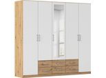 Kleiderschrank RAUCH "Schrank Garderobe Ankleide GAMMA Breiten 91/136/181/226/271/315/360 cm", eiche artisan, alpinweiß, griffe chrom, B:226cm H:210cm T:54cm, Holzwerkstoff, Schränke, Kleiderschrank, verschiedene Griff-Varianten, mit Spiegel TOPSELLER MADE IN GERMANY, Topseller