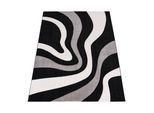 Teppich PACO HOME "Diamond 760", schwarz, B:120cm H:18mm L:170cm, Kunstfaser, Teppiche, Teppich, Kurzflor, 3D-Design, modernes Wellen Muster, Kundenliebling
