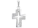 Kreuzanhänger AMOR "9175185", silber (silberfarben, kristallweiß, kristallweiß), Schmuckanhänger, Damen, Silber 925 (Sterlingsilber), 1,4 g, mit Zirkonia (synth.)