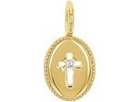 Kettenanhänger AMOR "Kreuz", gold (gelbgoldfarben, kristallweiß, kristallweiß), Schmuckanhänger, Damen, Silber 925 (Sterlingsilber), 0,49 g, Kettenanhänger, mit Zirkonia (synth.)