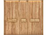 Kleiderschrank HOME AFFAIRE "Ambroise, aus Wildeiche, inkl. Passepartout", braun (wildeiche), B:257cm H:226cm T:62cm, Massivholz, Schränke, Kleiderschrank, Massivholz-Kleiderschrank, im 50 cm Raster planbar