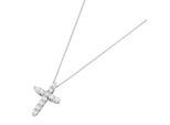 Kette mit Anhänger "Kreuz mit Zirkonia, Silber 925", weiß, GIORGIO MARTELLO MILANO, Halsketten, Damen, 45cm, Silber 925 (Sterlingsilber)