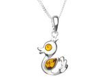Kette mit Anhänger OSTSEE-SCHMUCK "Ostsee-Schmuck Kette mit Anhänger Entchen" Gr. 45, silber, Halsketten, Damen, 45cm, Silber 925 (Sterlingsilber), L: 40