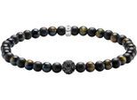 Armband THOMAS SABO "Talisman-Armband Obsidian und Tigerauge" Gr. 21, bunt (silberfarben, schwarz, blau, schwarz, blau), Armbänder, Damen, 21, Silber 925 (recycelt), Armband, mit Zirkonia (synth.), Tigerauge, Obsidian