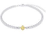 Tennisarmband AMOR "2039100", silber (silberfarben, gelbgoldfarben, goldfarben, kristallweiß, goldfarben, kristallweiß), Armbänder, Damen, 21cm, Silber 925 (Sterlingsilber), Tennisarmband, mit Zirkonia (synth.)