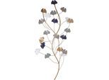 Wanddekoobjekt OTTO HOME "Gingko Blätter, florale Dekoration", bunt (gold, weiß, grün, blau), B:38cm H:91cm T:3,5cm, Metall, Wanddekoobjekte, hochwertige Wanddeko, aus Metall, ca.91cm hoch