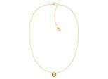 Kette mit Anhänger TOMMY HILFIGER "Schmuck Edelstahl Halsschmuck Ankerkette CRYSTAL", gelb (gelbgoldfarben, champagner), Halsketten, Damen, Edelstahl, L: 46, Edelstahlkette, mit Glasstein