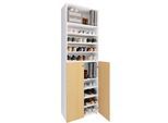Schuhschrank VCM "XL Holz Großer Schuhschrank Schuhkommode Lona 10", braun (weiß, buche), B:70cm T:40cm, Obermaterial: 100% Holz Wood., Schränke, Schuhschrank