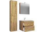 Waschtisch VCM "4-tlg. Waschplatz Waschtisch Badinos Schublade SC", braun (honig, eiche), B:93cm T:46cm, Waschtische, Waschtisch